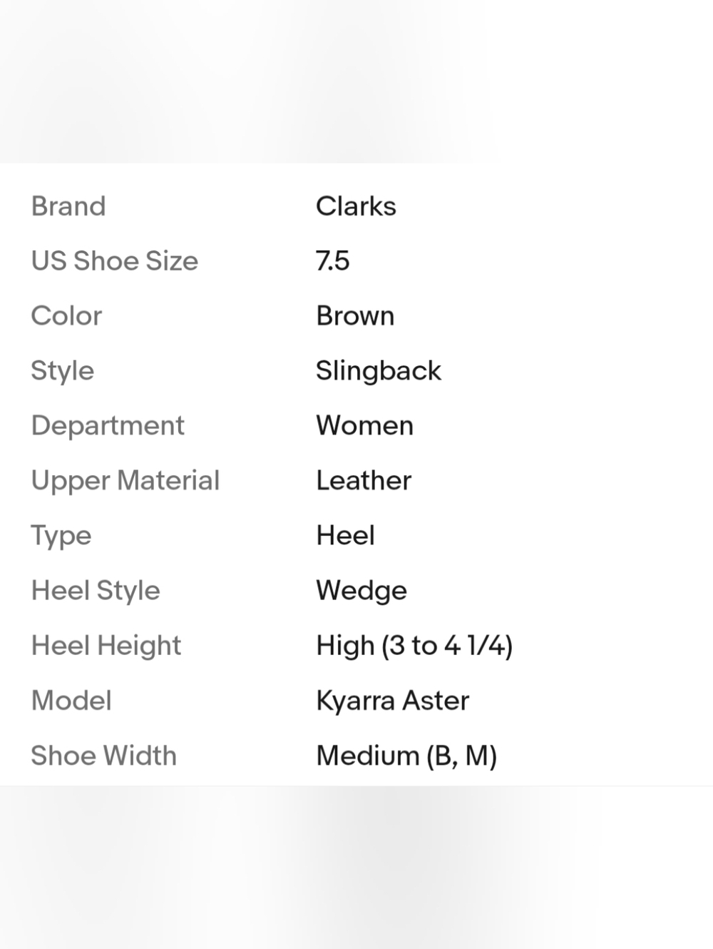 Clarks Tan Leather Slingback Wedge Sandal 7.5 New - Picture 7 of 8